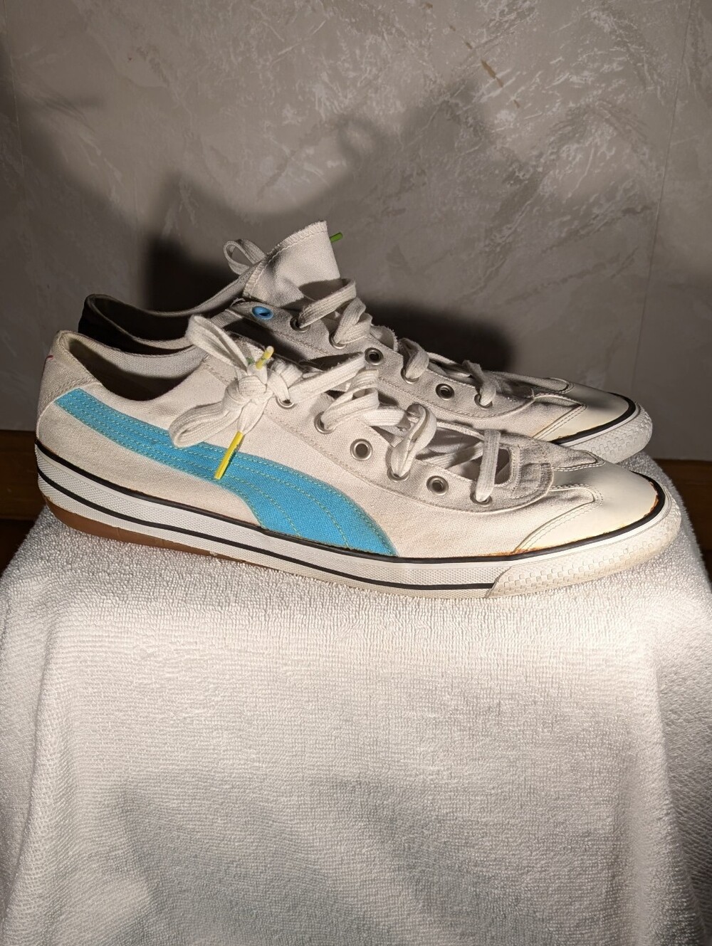 Puma Multicolor Color Block Sneakers Men's Size 14 Blue Yellow Green Pink - Picture 14 of 16